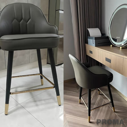  [Pre-order] เก้าอี้บาร์ทรงสูง สไตล์โมเดิร์น Proma-C-62 75 ซม. สีเทาเข้ม_1